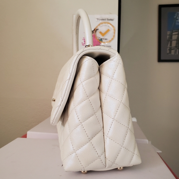 Chanel coco handle iridescent white gold hw small bag - Picture 12 of 14